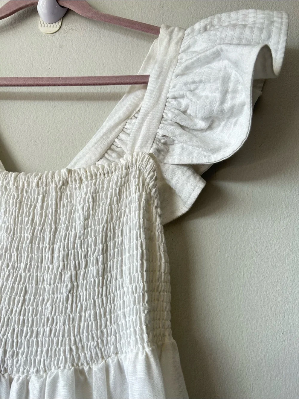 NWT Maria Cayetana Luxury Hand made in Mexico White Linen Maxi Dress - Picture 5 of 16